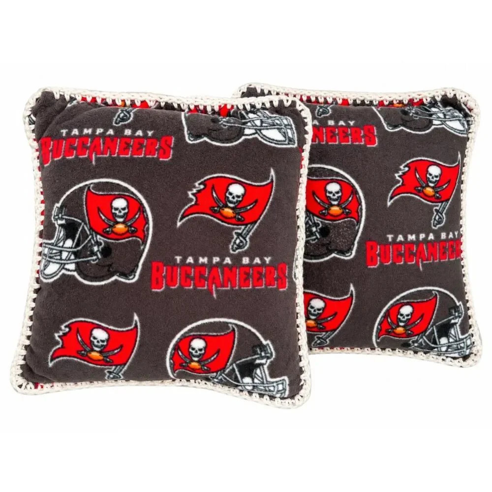 2 Tampa Bay Buccaneers Handmade Fleece Pillows NFL Football